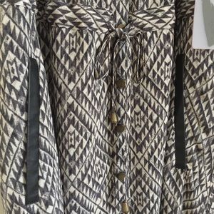 Midi dress with leather strap